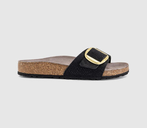 Birkenstock Womens Madrid Big Buckle Python Black, 5