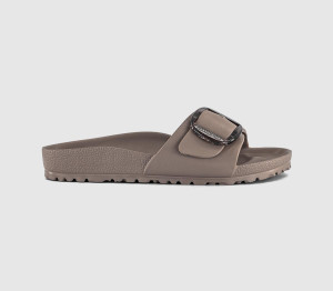 Birkenstock Womens Madrid Big Buckle Sandals Grey Taupe Eva, 6