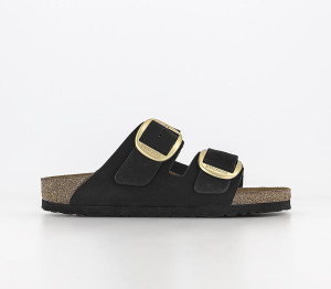 Birkenstock Womens Arizona Big Buckle Sandals Black Nubuck, 4