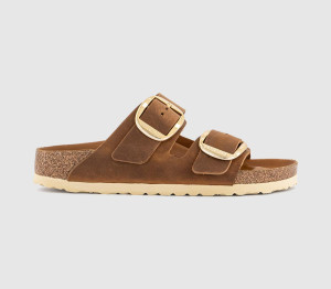 Birkenstock Womens Arizona Big Buckle Sandals Cognac Brown, 3