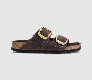 Birkenstock Womens Arizona Big Buckle Sandals Habana Hex Leoi Brown, 8