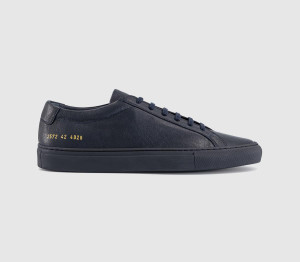 Common Projects Mens Achilles Premium Trainers Navy In Blue, 10