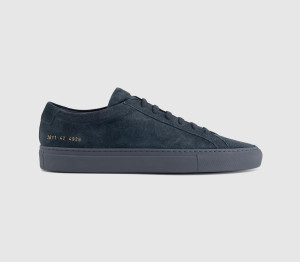 Common Projects Achilles Premium Trainers Navy Suede In Blue, 7