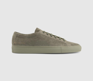 Common Projects Achilles Premium Trainers Moss Suede In Brown, 9