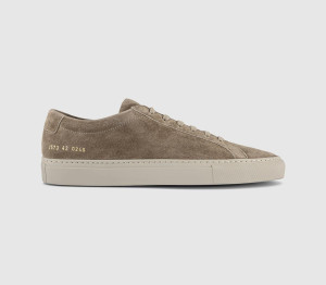 Common Projects Mens Achilles Premium Trainers Taupe Suede In Natural, 6