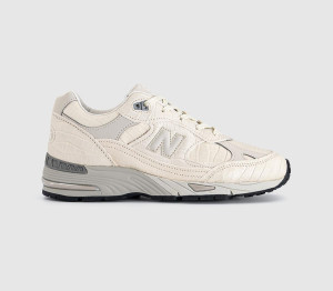 New Balance Womens 991 Trainers Oyster Gray Pistachio Shell French Oak In Grey, 4.5