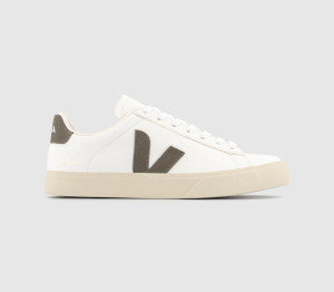 Veja Mens Campo Trainers Extra White Kaki Leather, 8