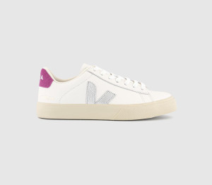 Veja Womens Campo Trainers White Silver Ultraviolet F, 3