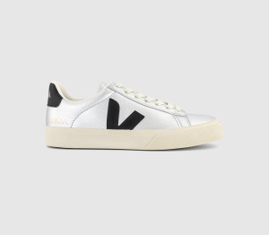 Veja Womens Campo Trainers Silver Black F Multi, 3