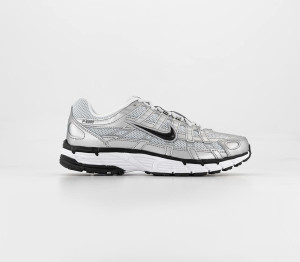 Nike Womens P-6000 Trainers White Silver Black, 6.5