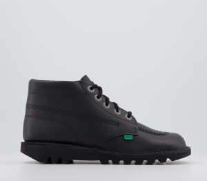 Kickers Womens Kick Hi F Black Leather, 6.5