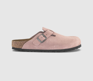 Birkenstock Womens Boston Clogs Pink Clay Suede, 3