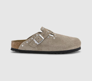 Birkenstock Womens Boston Clogs Taupe Rivet Natural, 4