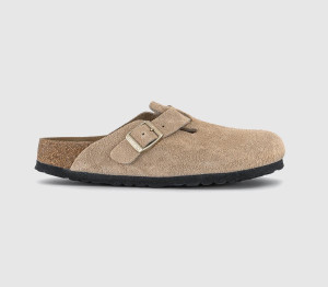 Birkenstock Womens Boston Clogs Sandcastle Suede Natural, 4