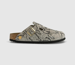 Birkenstock Womens Boston Clogs Snake Oyster Natural, 7