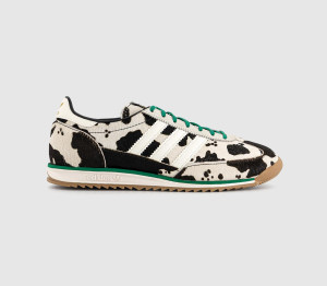 adidas Womens SL 72 Trainers Cow Print Court Green In Black, 4