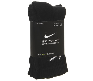 Nike Dri-fit Cushion Crew 3 Pack Socks Black White