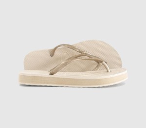 Havaianas Womens Slim Flatform Flip Flops Beige Natural, 6/7