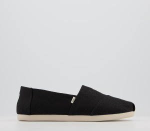 TOMS Mens Classic Alpargata Black Heritage Canvas, 10