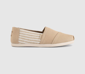 TOMS Mens Classic Alpargata Men's Mules Oatmeal Nautical Stripe Natural, 10