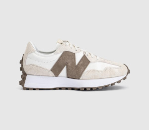 New Balance Womens 327 Trainers Linen Sea Salt Mushroom White, 7.5