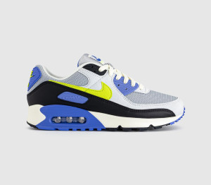 Nike Mens Air Max 90 Trainers Photon Dust Cyber Light Smoke Grey Black, 7