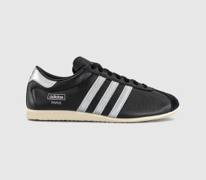 Adidas Mens Paris Trainers Core Black Silver Metallic Cream White, 6