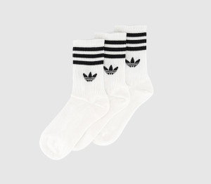 Adidas Mid Cut Crew Sock 3 Pack White Black White Black