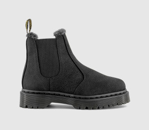 Dr. Martens Womens 2976 Bex Chelsea Boots Black Milled Nubuck, 8