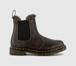 Dr. Martens Womens 2976 Leonore Dark Taupe Orleans Brown, 7