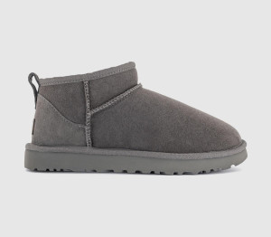 UGG Womens Grey Sheepskin Classic Ultra Mini Boots, 6