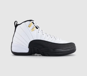 Jordan Womens Air 12 Retro GS White Black Taxi, 3.5