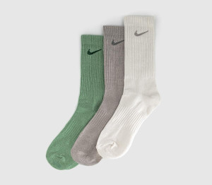 Nike Crew Socks 3 Pairs Green Cream