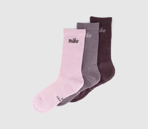 Nike Crew Socks 3 Pairs Mauve Purple Pink, M