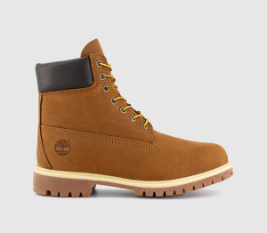 Timberland Mens 6 Inch Buck Boots Dark Wheat Nubuck Brown, 9