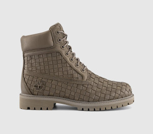 Timberland Mens 6 Inch Buck Boots Olive Full Grain Woven In Green, 8