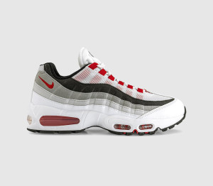 Nike Mens Air Max 95 Trainers White Comet Red Neutral Grey Medium Grey, 8.5