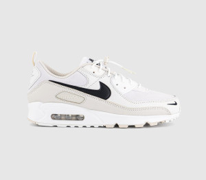 Nike Air Max 90 Trainers White Black Light Orewood Brown Phantom, 10.5