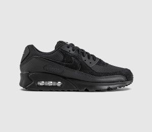Nike Mens Air Max 90 Trainers Black Light Smoke Grey, 8