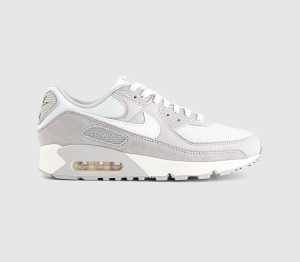 Nike Air Max 90 Trainers Denim Light Bone Sail Coconut Milk Infrared 23 In Natural, 6.5