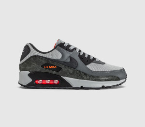 Nike Air Max 90 Trainers Multi Color Black Smoke Grey, 8