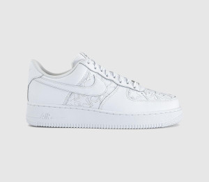 Nike Air Force 1 07 Trainers White Metallic Silver, 8