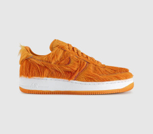 Nike Mens Air Force 1 Trainers Campfire Orange Fur Sunset White In Red, 12