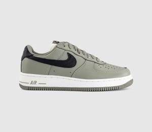 Nike Air Force 1 Trainers Light Army Black Sail In Green, 7.5