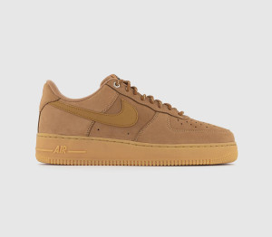 Nike Mens Air Force 1 07 Trainers Flax Wheat Gum Light Brown In Natural, 8