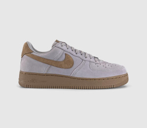 Nike Mens Air Force 1 07 Trainers Silver Lilac Taupe QS In Multi, 8.5