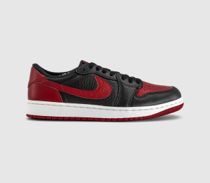 Jordan Air 1 Low OG Black Black Varsity Red Summit White, 11