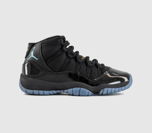 Jordan Kids 11 Grade School Trainers Black Gamma Blue Black Varsity Maize, 4