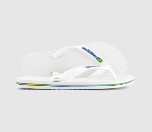 Havaianas Mens Brasil Logo Flip Flops M White, 8
