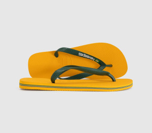 Havaianas Mens Brasil Logo Flip Flops Pop Yellow, 6/7